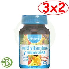 Pacote 3x2 Multivitaminas e Minerais 60 Pérolas Naturmil