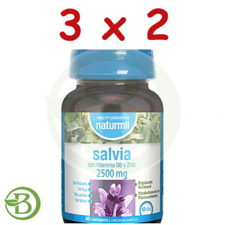 Pack 3x2 Salvia 2500Mg 60 Comprimidos Naturmil
