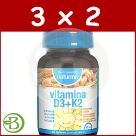 Pack 3x2 Vitamina D3+K2 60 Comprimidos Naturmil