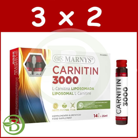 Pack 3x2 Carnitin 3000 14 Viales Marnys