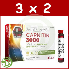 Pacote 3x2 Carnitina 3000 14 Frascos Marnys