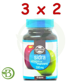 Pack 3x2 Sidra 500Mg. (Vinagre de Manzana) 45 Cápsulas Naturmil