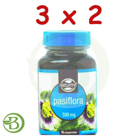 Pack 3x2 Pasiflora 500Mg. 90 Comprimidos Naturmil