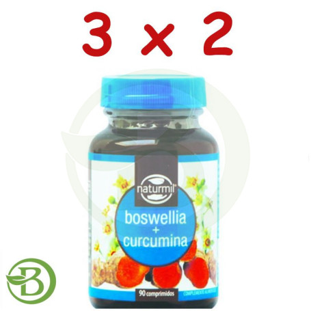 Pack 3x2 Boswellia + Curcumina 90 Comprimidos Naturmil