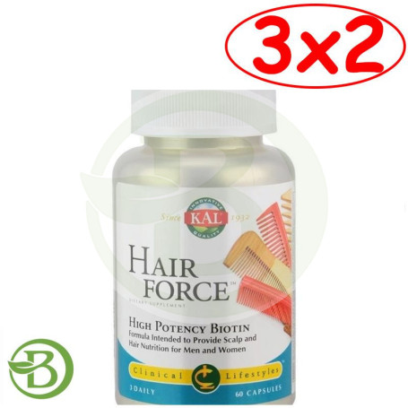 Pack 3x2 Hair Force 60 Comprimidos Kal