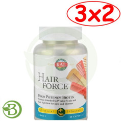 Pacote 3x2 Hair Force 60 comprimidos Kal