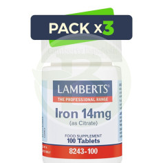 Pacote com 3x Ferro 14Mg. Lamberts