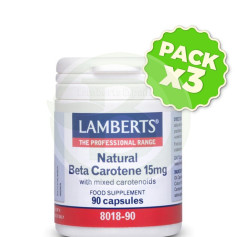 Pacote com 3x Beta Caroteno Natural 15Mg. Lamberts
