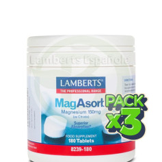 Pacote 3x MagAbsorb 180 comprimidos Lamberts