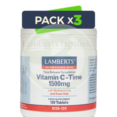 Embalagem com 3x Vitamina C 1500mg. com Bioflavonóides Lamberts