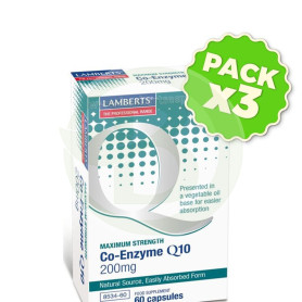Pack 3x COENZIMA Q10 200 MG 60 CAPSULAS LAMBERTS