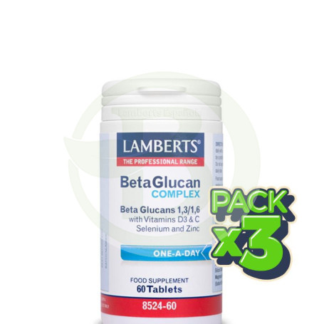 Pack 3x Complejo de Beta Glucanos 60 Tabletas Lamberts