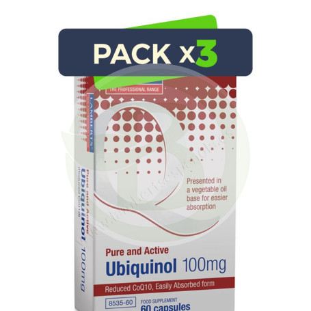 Pack 3x Ubiquinol 100Mg. 60 Cápsulas Lamberts