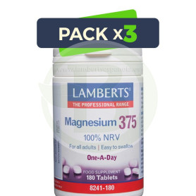Pack 3x Magnesio 375 180 Tabletas Lamberts