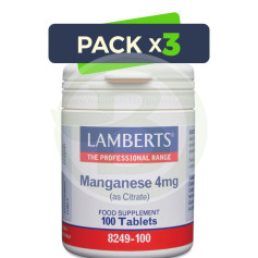 Pacote 3x Manganês 100 comprimidos Lamberts