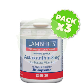 Pack 3x Astaxantina con Vitamina E 30 Cápsulas Lamberts