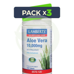 Pack 3x Aloe Vera 10.000Mg 120 Comprimidos Lamberts