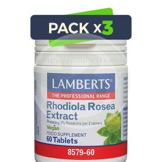 Pacote 3x Rhodiola Rosea 1466Mg 60 Comprimidos Lamberts