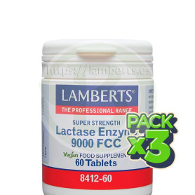 Pack 3x Lactase Enzyme 9000Fcc 60 Tabletas Lamberts
