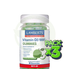 Pack 3x Vitamina D3 1000Ui 60 Gominolas Amberts