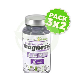 Pacote 3x2 Bisglicinato de Magnésio 60 Comprimidos Pinisan