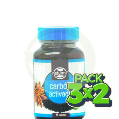 Pack 3x2 Composto de Carvão Ativado 45 Cápsulas Naturmil