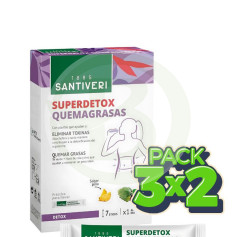Pacote 3x2 Superdetox Fat Burner 7 Sticks Santiveri