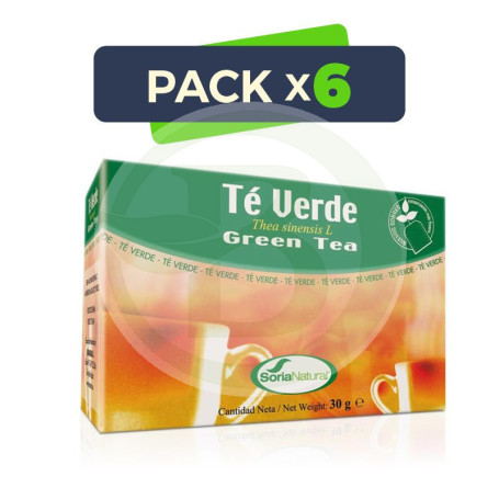 Pack 6x Infusiones de Té Verde 20 Filtros Soria Natural