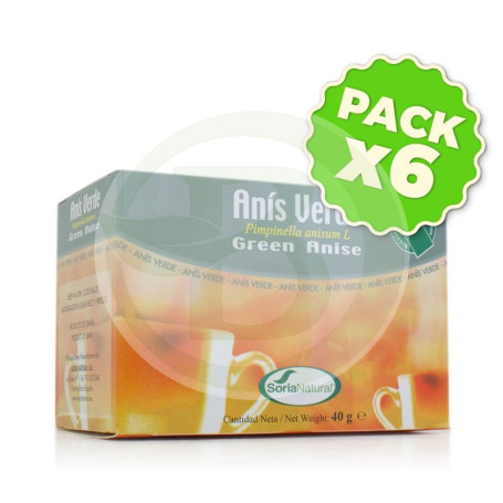 Pack 6x Infusiones de Anís Verde 20 Filtros Soria Natural