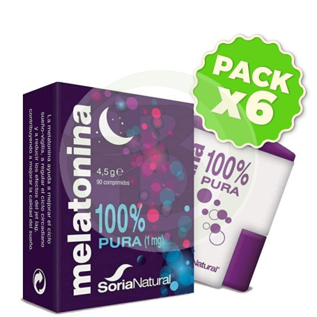 Pack 6x Melatonina 90 Comprimidos Soria Natural