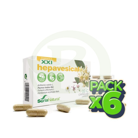 Pack 6x Hepavesical Fórmula XXI 30 Cápsulas Soria Natural
