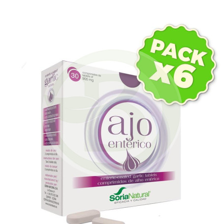 Pack 6x Ajo Entérico 30 Comprimidos Soria Natural