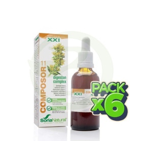 Pack 6x Composor 11 XXI Digeslan Complex 50Ml. Soria Natural