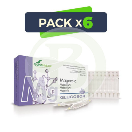 Pack 6x Glucosor Magnesio (Mg) 28 Viales Soria Natural