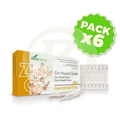 Pack 6x Diatonato 5-2 (Zn-N-Co) 28 Viales Soria Natural