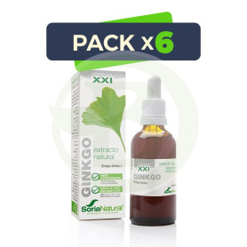 Pack 6x Extracto de Ginkgo Biloba Fórmula XXI 50Ml. Soria Natural