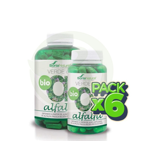 Pack 6x Verde de Alfalfa BIO 240 Cápsulas Soria Natural