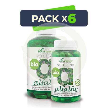 Pack 6x Verde de Alfalfa BIO 80 Cápsulas Soria Natural