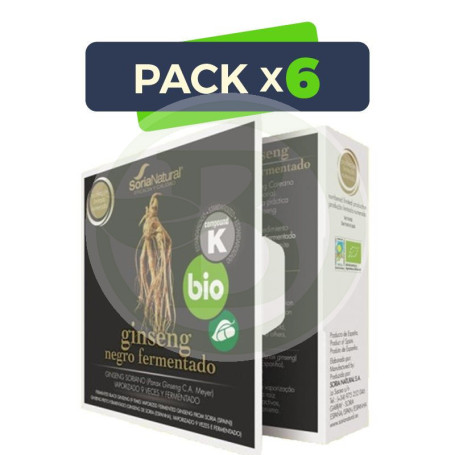 Pack 6x Ginseng Negro Fermentado 24 Cápsulas Soria Natural