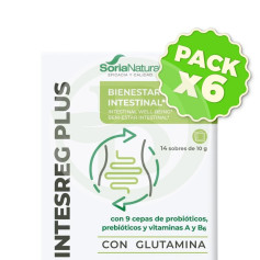 Pacote com 6 Intesreg Plus 14 Sachês Soria Natural