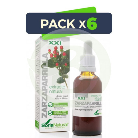Pack 6x Extracto De Zarzaparrilla XXI 50Ml. Soria Natural