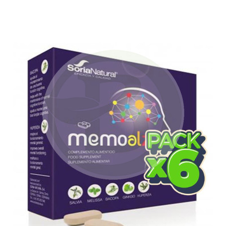 Pack 6x Memoalz 60 Comprimidos De 1100Mg. Soria Natural