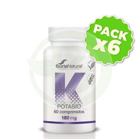 Pack 6x Potasio 1400 Mgrs. X 60 Liberacion Sostenida Soria Natural