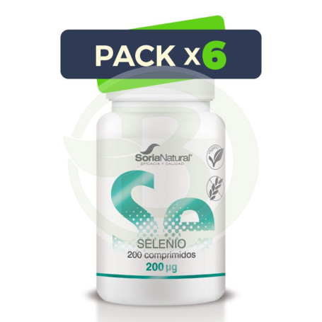 Pack 6x Selenio 250 Mgrs. X 200 Liberacion Sostenida Soria Natural