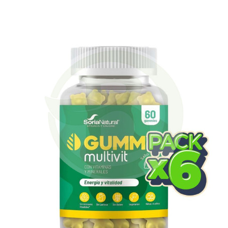 Pack 6x Multivit 60 Gominolas Soria Natural