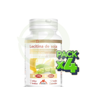 Pack 4x Lecitina de Soja con Bioflavonoides 90 Cápsulas Intersa