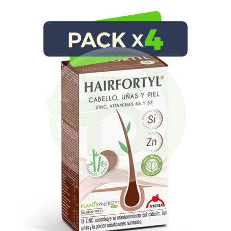 Pack 4x Hairfortyl 60 Cápsulas Intersa