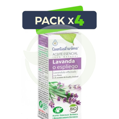 Pack 4x Aceite Esencial de Lavanda Bio 10Ml. Esential Aroms
