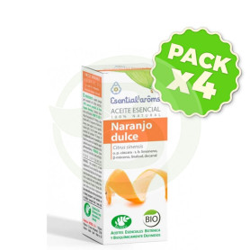 Pack 4x Aceite Esencial De Naranjo Dulce Cáscara Bio 10Ml. Esential Aroms