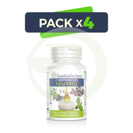 Pack 4x Comprimidos Neutros 60 Comprimidos Esential Aroms